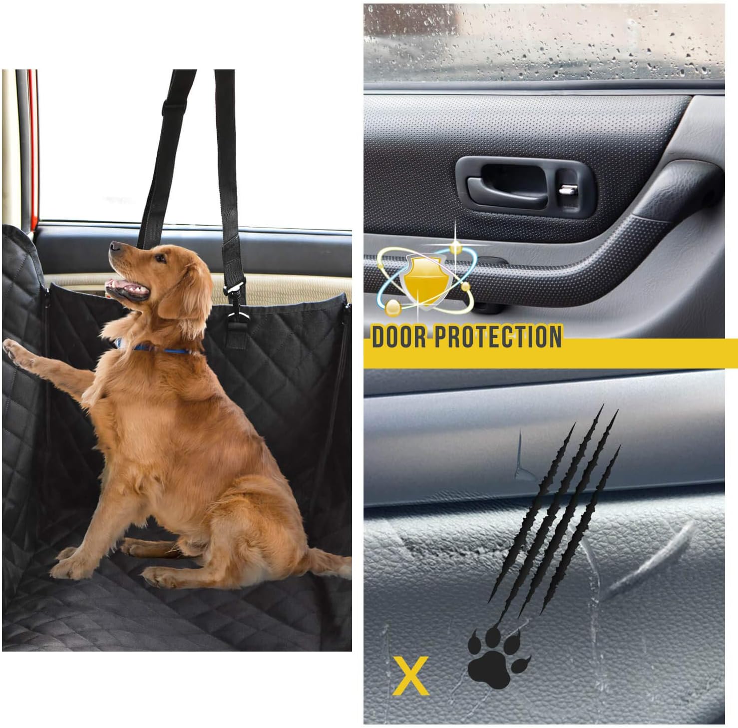Waterproof Dog Car Seat Cover w/ Mesh Window