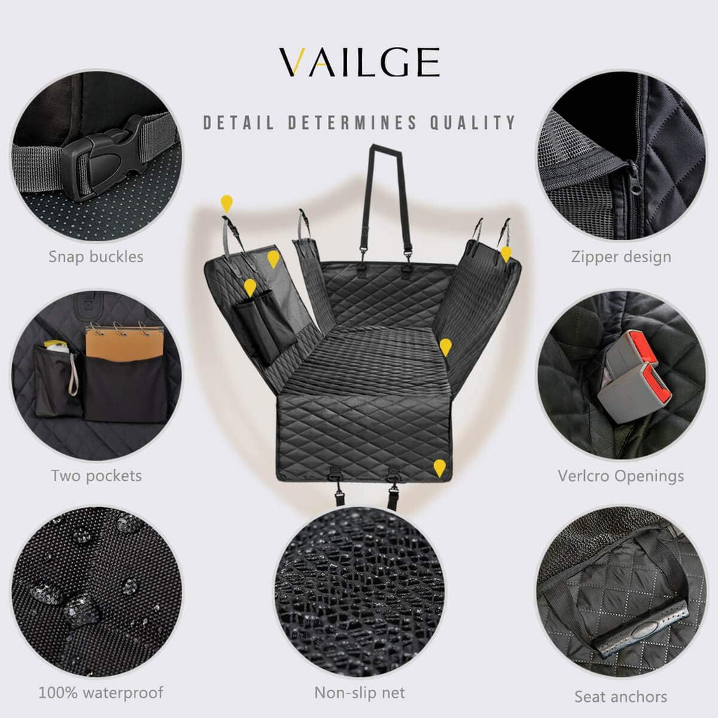 Waterproof Dog Car Seat Cover w/ Mesh Window