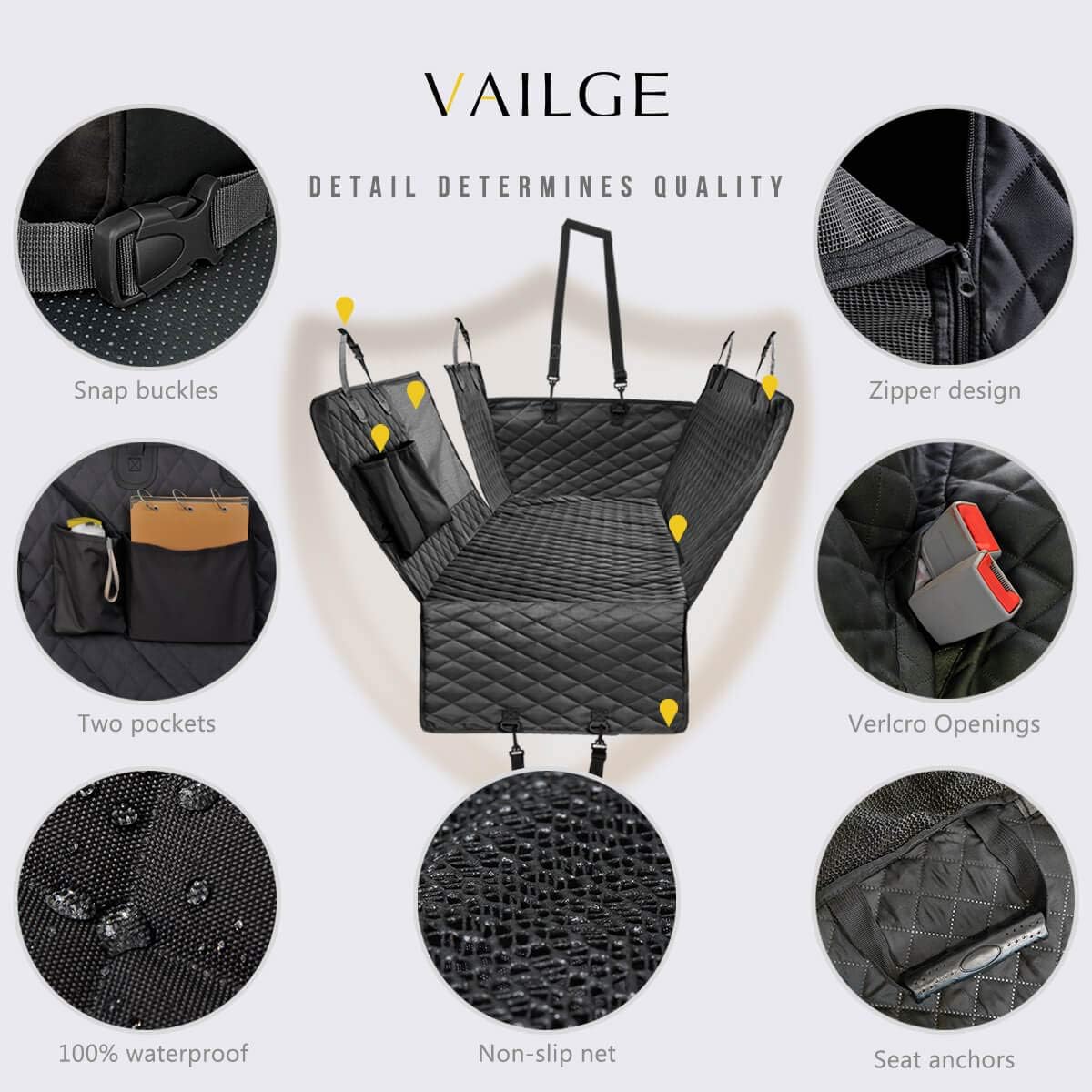 Waterproof Dog Car Seat Cover w/ Mesh Window